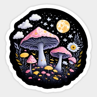 Cute Mushrooms Starry Sky Sticker